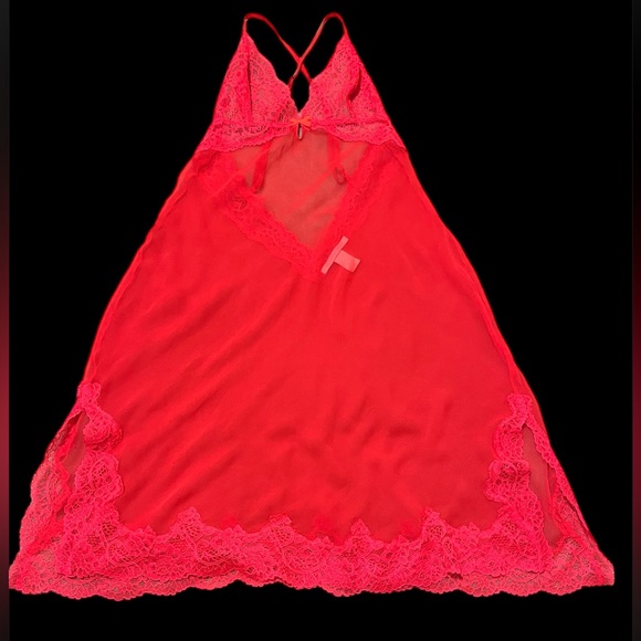 Victoria’s Secret Sexy Red Sheer Chemise Lingerie Sz S - Picture 2 of 9